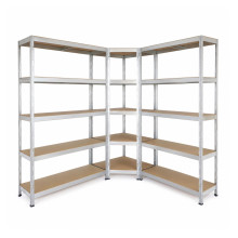 Sarok polcos állvány 5 HDF polccal, 1800/700/400 mm, 175 kg/polc